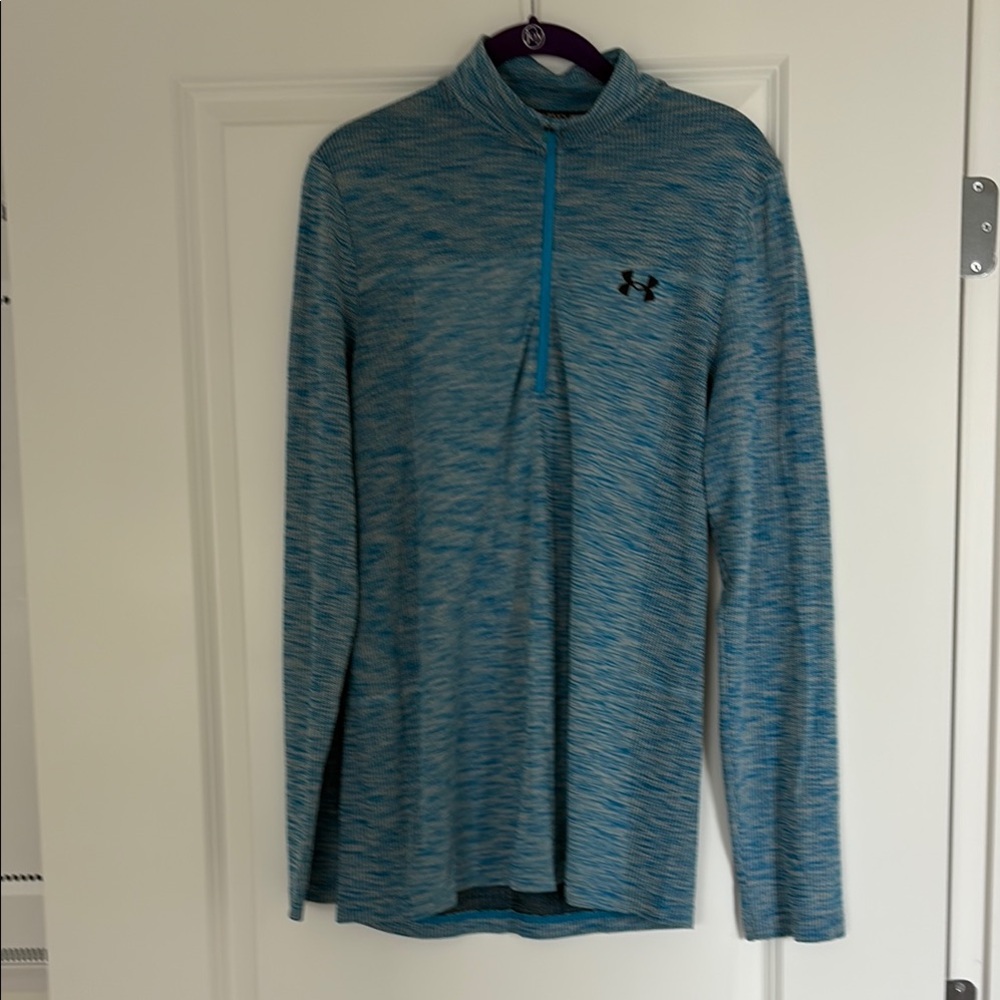 Under Armour Heathered Blue Quarter-Zip Top UV Protection